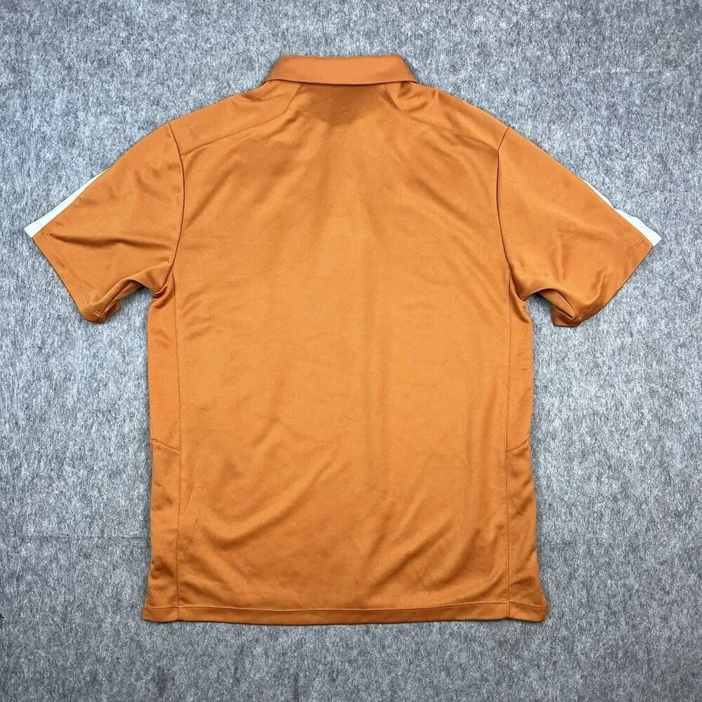 Nike Men's Texas Longhorns Polo Shirt Dri-Fit Orange Short Sleeve Golf Size M